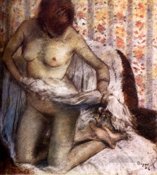 Después del baño 1884 bailarina desnuda Edgar Degas Pinturas al óleo